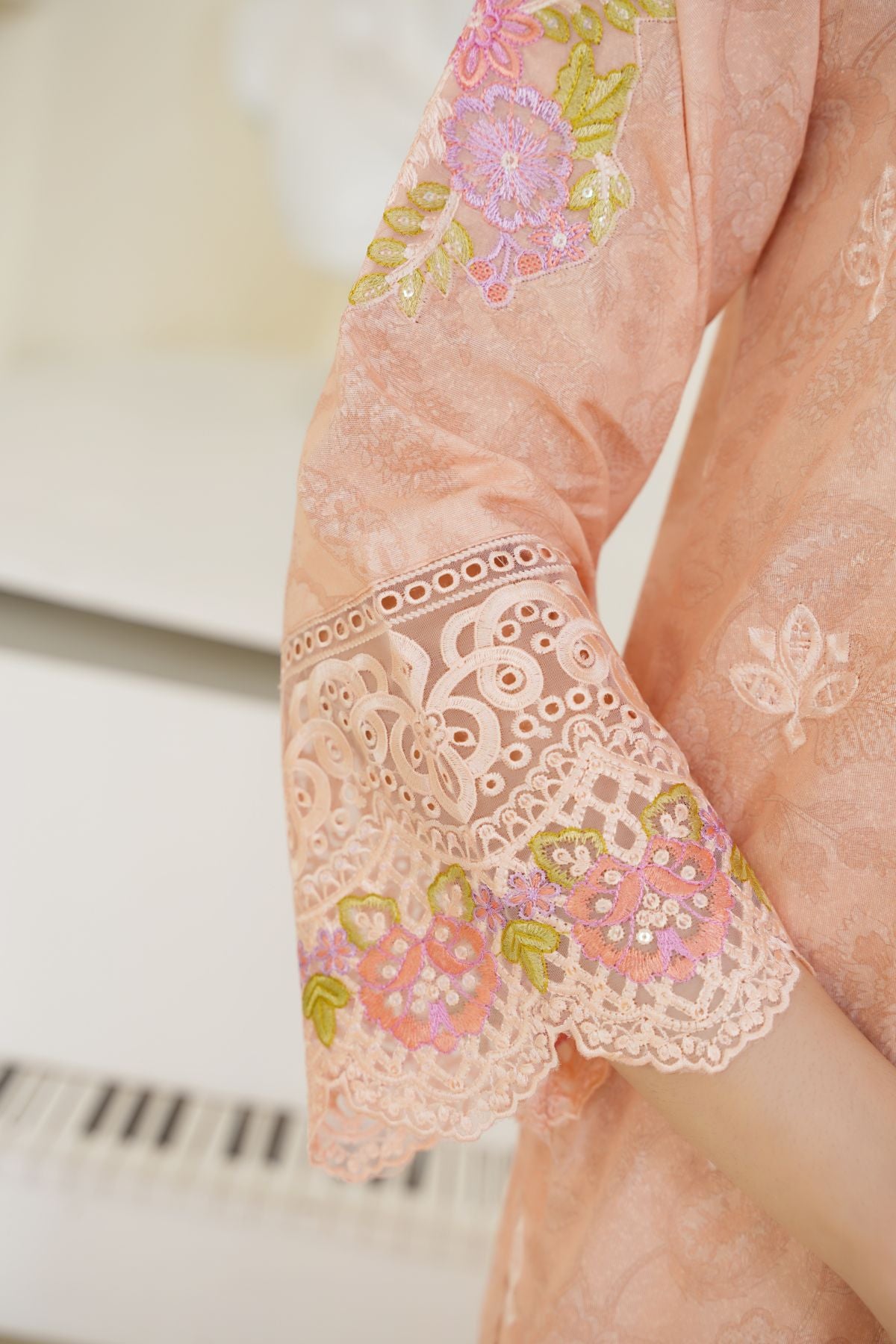 3 Piece - Embroidered Printed Karandi