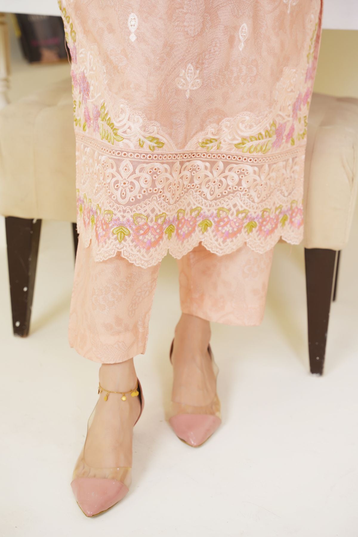 3 Piece - Embroidered Printed Karandi