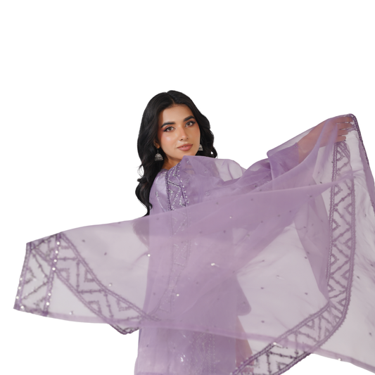 Luxury Sheesha Silk Hand-Worked Festive Edition – Stitched 3-Piece Glamour Suit