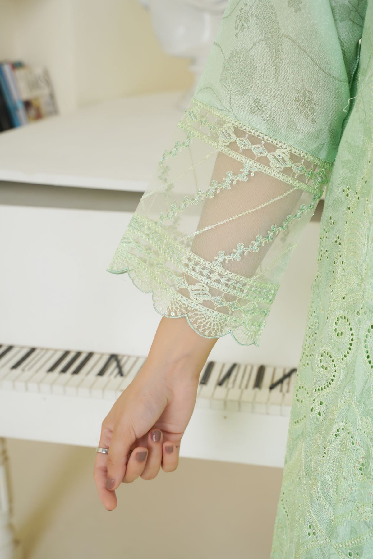 3 Piece - Embroidered Printed Karandi