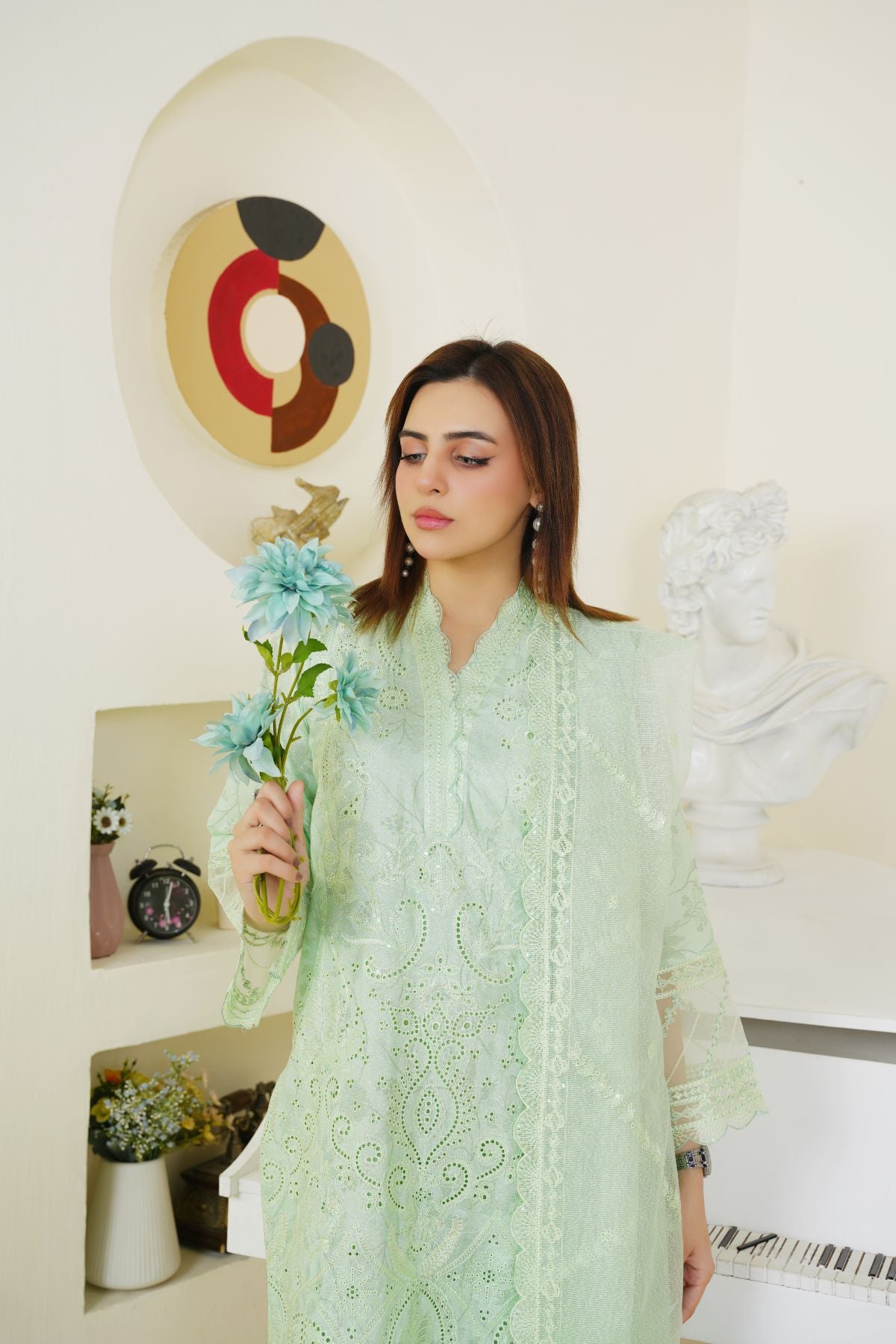 3 Piece - Embroidered Printed Karandi
