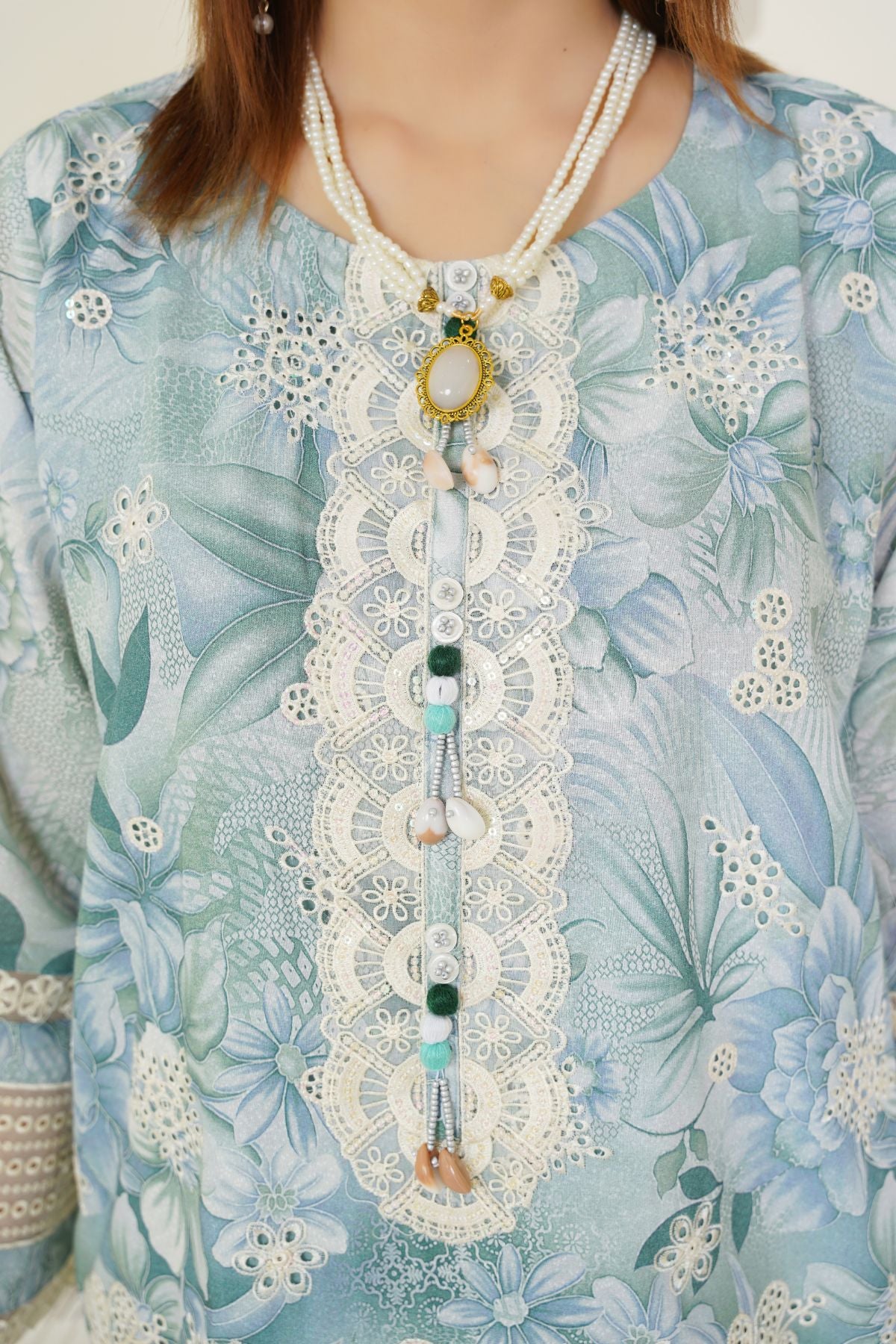 3 Piece - Embroidered Printed Karandi