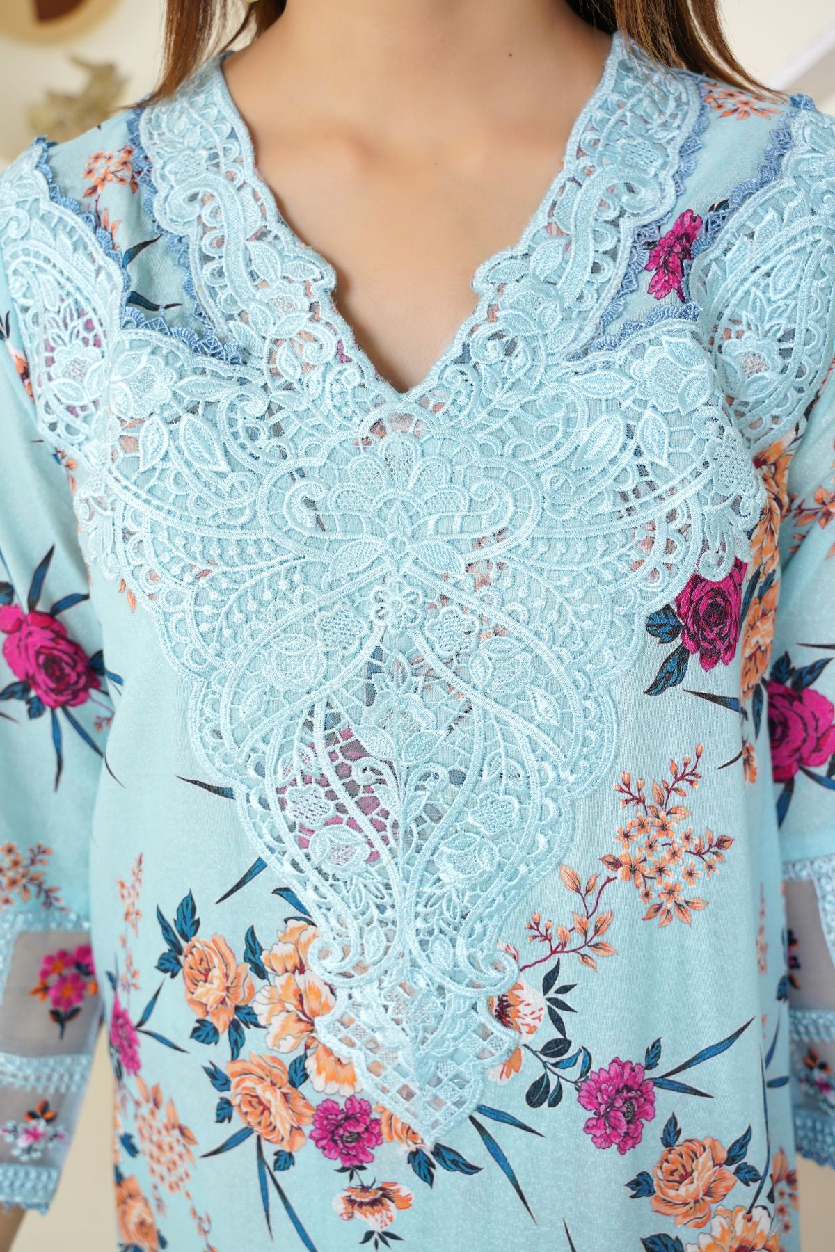 3 Piece - Embroidered Printed Karandi
