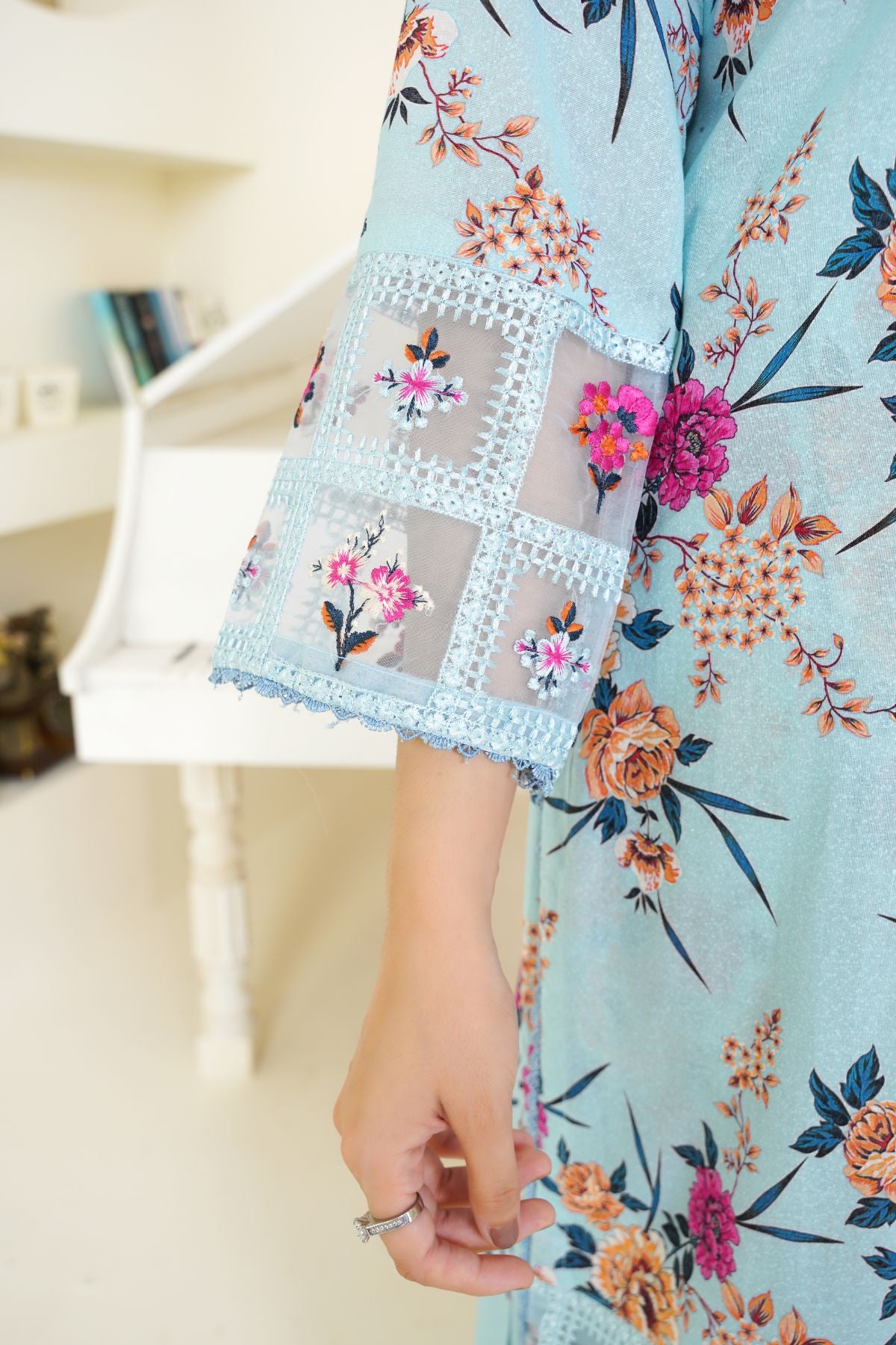 3 Piece - Embroidered Printed Karandi