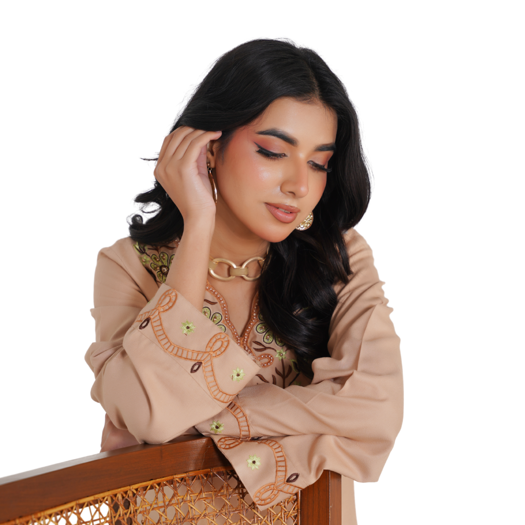 Dhanak Embroidered 2-Piece Suit with Hand Work & Palazzo